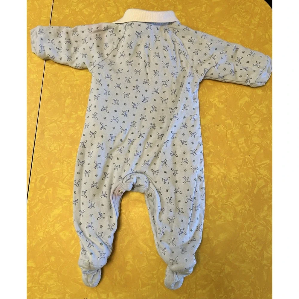 VTG Y2K Baby Gap Newborn Sleeper 3-6 Months Foxes Blue Snap